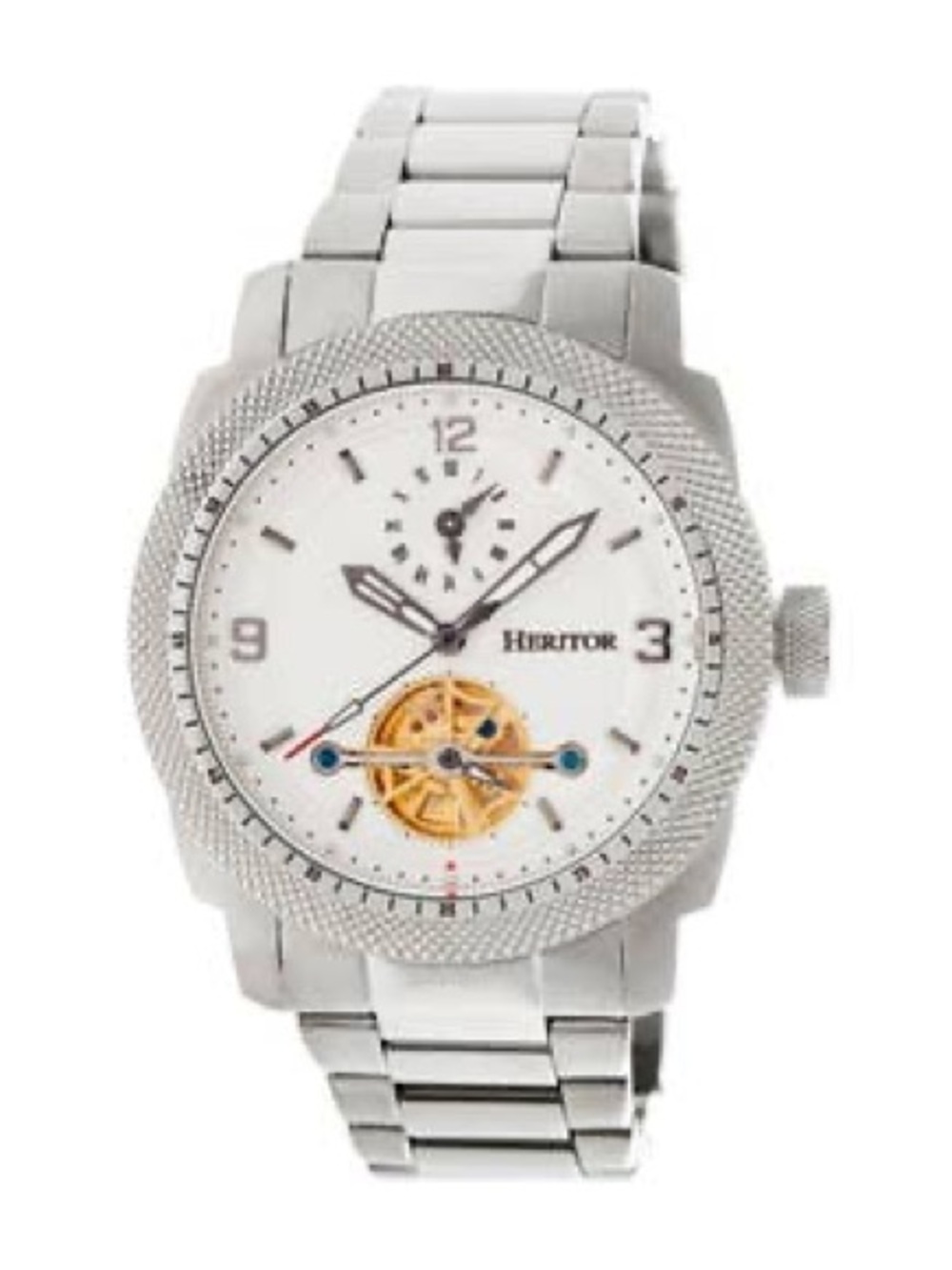 Heritor Automatic Silver Stainless Steel Men's Watch with White Dial